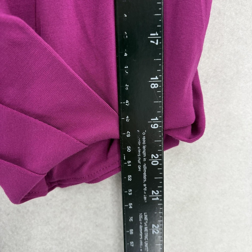 Chico's Shirt Womens 3 Purple V Neck 3/4 Tuck Balloon Sleeve Jersey Top Preppy - Picture 4 of 10